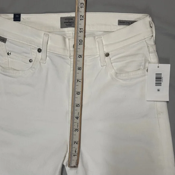 Citizens of Humanity Rocket Crop Mid Rise White Jeans Pants NWT sz 25 skinny - Picture 8 of 9